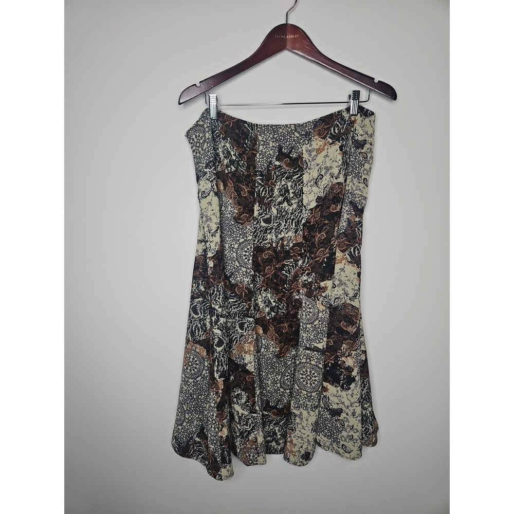 Emma James Skirt 16 Y2K Reversible Brown Paisley Forest Fairy Boho Flouncy Midi